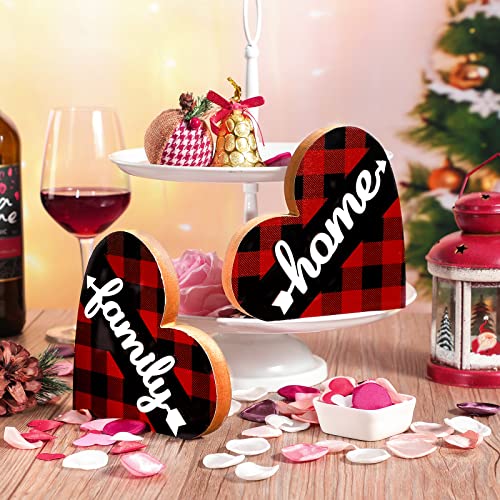 Jetec 2 Pcs Rustic Wooden Heart Table Decor, Daisy Farmhouse Home Decor, Bless This Home & Be Kind Sign for Living Room, Dining Room, Shelf & Mantel, Ideal Housewarming & Birthday Gift(Stylish Style) - style: Stylish Style