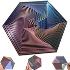 Fractal Fidget Hexagon - Suitable for Relieving Stress, Anxiety, and Tension | Autism, ADHD | Desk Adult Fidgeting Stress Relief Gift (Green Purple Copper 35 Rings) - color: Green Purple Copper (35 Rings)