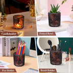 OSALADI Mosaic Candle Holder Votive Candle Holder Mosaic Cracked Tea Lights Candlestick for Thanksgiving Christmas Wedding Decor