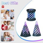3PCS Impossible Cone,3D Printed Spiral Cone Fidget Toys,Impossible Pyramid Passthrough Sculpture,Stress Relieving Toys for Adults and Kids,Stocking Filler White Elephant Gifts (Purple+Black) - color: Purple+black