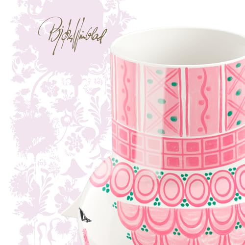 Bjørn Wiinblad Olga Vase | Hand-Painted Glazed Ceramic | Pink | 5.9 in