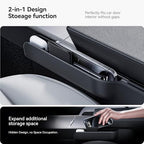 YONZEE 2-in-1 Car Steering Wheel Desk Tray & Car Seat Gap Filler Organizer – Foldable Carbon Fiber Look Table for Laptop, Eating Food, Writing – for Standard Round Steering Wheels - color: Black