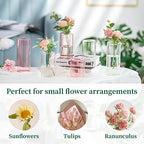 Small Glass Bud Vases for Centerpieces – Hewory 24pcs Clear Blown Single Flower Vases Bulk, Modern Mini Cylinder Vase Set for Wedding Anniversary Birthday Party Events Home Living Room Table Decor