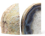 Agate Bookend with Rubber Bumpers Plus Includes Bonus Minerals (3.5-6 lb, Natural) - color: Natural, size: 3.5 - 6 lb