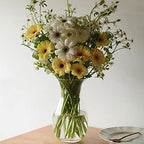 DARENYI Clear Flower Vase, 4.5" Dia 9" H Crystal Transparent Glass Vase Modern Decorative Vase for Flowers, Glass Flower Posy Holder for Home Office Centerpiece Decor - size: 4.5" Dia 9" H