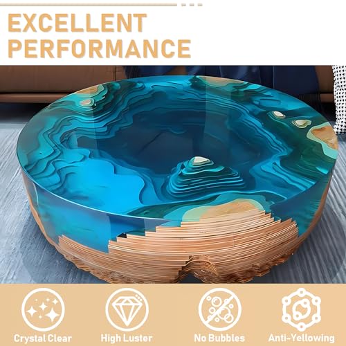 Puduo Epoxy Resin Kit 72OZ，Newly Formulated Crystal Clear Epoxy Resin，Strong, Bubble-Free, Anti-Yellowing Art Resin that，Suitable for Casting, DIY, Molds, Jewelry, Easy to Mix 1:1 Ratio - size: 72OZ
