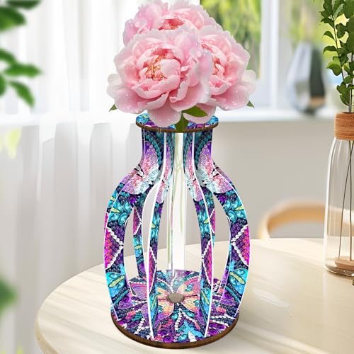 ILYUFO Diamond Art Kits for Adults, DIY Vase Diamond Art, Diamond Painting Kit, Ideal Desktop Ornaments & Thoughtful Female Gifts (Dream) - color: Dream