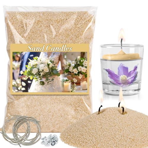 Sukh Nude Snow Pearled-Candles with Wicks - DIY Candle Sand,Pearled Sand Wax with Wicks,Pearled Wax,Refillable for Weddings,Partie,Halloween,Christmas,Thanksgiving - color: Nude