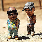Resin Sculpture, Handmade Biggie + Tupac Ornament, Commemorative Resin Figurine (Red) - color: Biggie + (Red)
