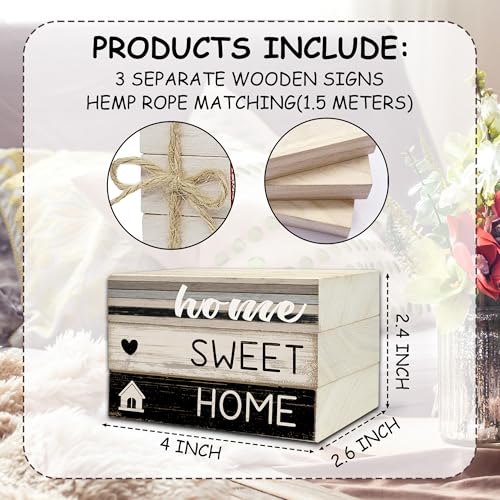 Mini Decorative Books For Home Decor, Small Wood Book Stack For Table Decor, Home Sweet Home decoration Books For Living Room Bookshelf, Farmhouse Stacked Books decoration（L55) - color: Home Sweet Home 10