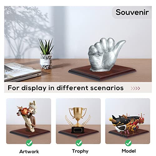 Falling in Art Wood Square Base-Hand Casting Structure Base, DIY Crafts, Keepsake Display, Art Exhibition, Home Decoration, 8'' - size: Square 8''