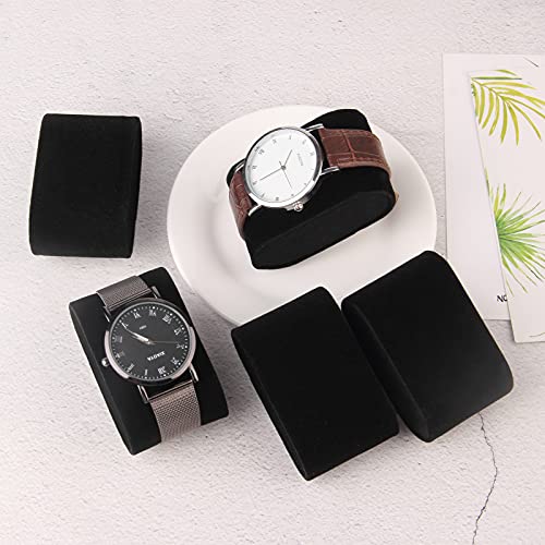 10 Pack Velvet Bracelet,Watch Pillow Jewelry Exhibition (black)