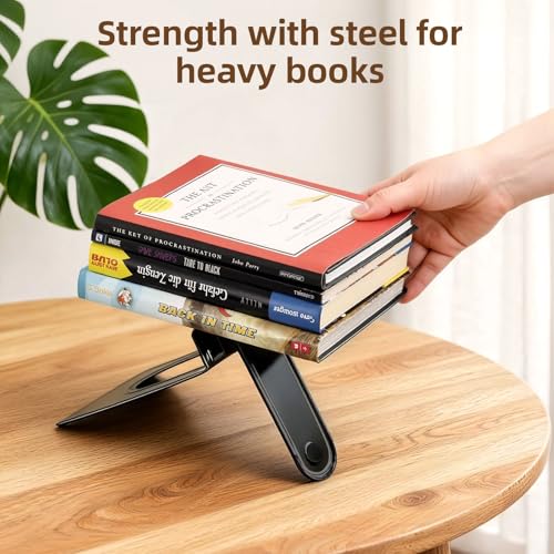 Happyhapi 14 Pair Book Ends for Shelves, 28 Pcs Metal Bookends Book Holder for Shelf, Heavy Book Stopper for Desk, Simple Library Office Home Bookend, 4.9 x 5.7 x 6.5 in, Black