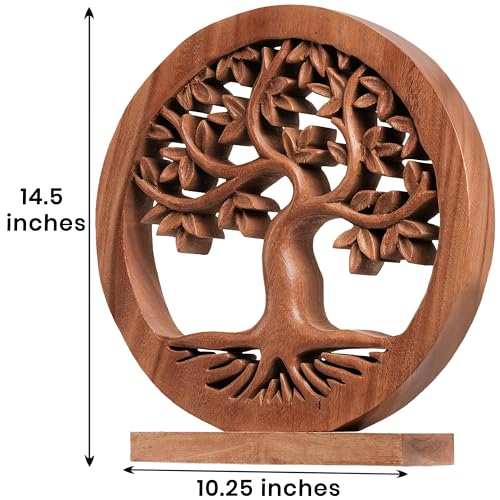 Decozen Solid Wood Tree Sculpture, Gift for Mom, Home Decor, Living Room, Boho, Coffee Table, Centerpiece Table Decorations, Mantle, Bathroom Shelf, Farmhouse, Christmas Decorations, Mothers Day Gifts - color: Libarid - Large