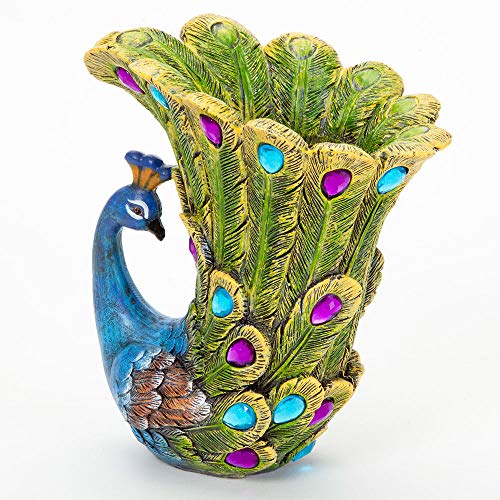 Bits and Pieces - Peacock Vase - Polyresin Sculpted Vase
