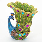Bits and Pieces - Peacock Vase - Polyresin Sculpted Vase