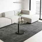 C Shaped Side Table Round End Table for Living Room, Modern Coffee Tables Unique Aesthetics Simple Accent Tables, Multifunction Black Bedside Stand for Sofa Bedroom Couch Balcony Patio Yard Garden