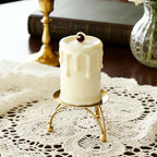 Geesatis 2 Pcs Pillar Candle Holder Metal Candlesticks Stand Holder Plate Candlelight Dinner Candle Holder for Party Wedding, Gold - color: Gold