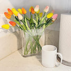 CYS EXCEL Glass Book Vase (H:8" Open:7"x2") Round Edge Oval Flower Vase Rectangular Wedding Centerpiece - size: H-8" Open-7"x2"