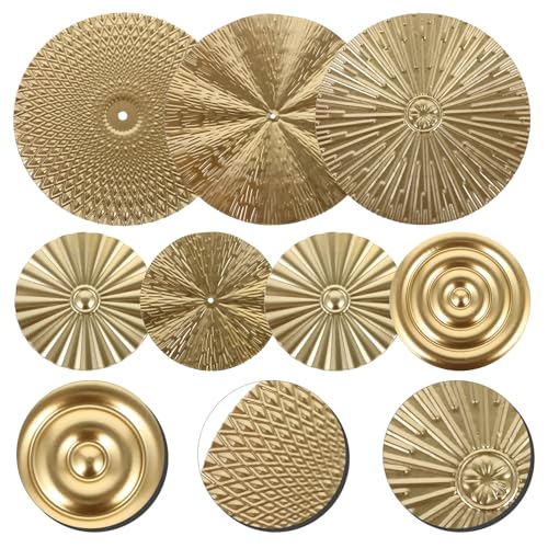 NUOBESTY 1 Set Metal Circle Wall Art Ornament Modern Golden Hanging Sculpture for Living Room Bedroom Bathroom Decoration