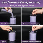 Sukh Purple Snow Pearled-Candles with Wicks - 410G DIY Candle Sand,Pearled Sand Wax with Wicks,Pearled Wax,Refillable for Weddings,Partie,Halloween,Christmas,Thanksgiving - color: Purple