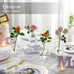 Glasseam Glass Bud Vases for Centerpieces: Clear Small Flower Vase Decor Bulk Set of 12 Simple Modern Decorative Vases for Flowers Mini Candle Vase Wedding Centerpiece for Dining Table Decorations