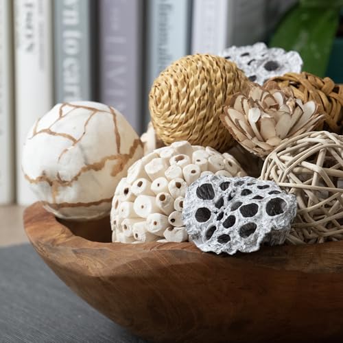 ANDALUCA Large Decorative Vase Filler Bag with Orbs, Balls (Beige) - color: Beige