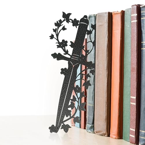 Dagger Bookshelf Decor – Fantasy Decor for Bookshelf and Desk, Ideal for Men's Desk Accessories, Gifts for Books Lovers-Black Iron Vein - color: Black Iron Vein