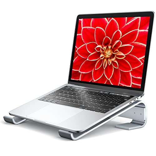 Soqool Laptop Stand for Desk,Aluminum Computer Stand for Cooling,Sturdy Stable Ergonomic Laptop Riser Compatible with MacBook Pro Stand Air/Dell/HP/Lenovo 10-16.2inch Notebook,Work Home Office - color: Silver