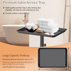 Black Salon Tray Height Adjustable Hair Color Tray with Wheels for Spa or Home Use - color: M-black