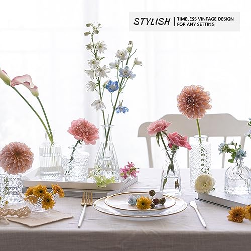 SUPMIND 12pcs Glass Bud Vase Set, Small Clear Flower Vases for Centerpieces in Bulk, Mini Vintage Vase for Wedding, Home,Table Decoration - color: Clear, size: 12Pcs