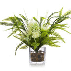 Enova Floral Cube Glass Vase - 6 x 6 Inch Square Vases with Floating Candle Holders, Perfect for Wedding Centerpieces and Home Office Decor - Set of 1 - size: 6x6x6
