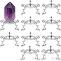 10pcs Large Crystal Ball Display Stand Silver Sphere Holder for 40-100mm Sphere - Metal Tripod Base for Crystals, Rock,Balls - color: Silver_Large-10pcs