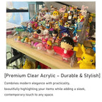 5 Tier Acrylic Display Stand Organiser with Fences, No Assembly Perfume Stand Organiser, Clear Display Shelf for Home, Office, Retail for Funko Figures Toys Cupcake Food, Cologne, Cosmetics, Storage