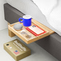 BedShelfie Bedside Shelf for Bunk Bed & Top Bunk, College Dorm Room & Loft Nightstand, Floating Bed Side Table Tray Storage - Natural Wood Slide - color: Natural Bamboo