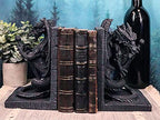 Ebros Gothic Excalibur Sword Guardian Dragon Pair Bookend Set of Two Figurine Faux Stone Sculpture As Renaissance Medieval Fantasy Decor Ancient Serpent Drake Creature for LOTR GOT Fans