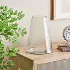 Deco 79 Glass Decorative Vase Cone Shaped Centerpiece Vase, Flower Vase for Home Decoration 9" x 9" x 12", Clear - size: 9" x 9" x 12"