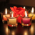 2Pcs Round Clear Glass Cups Votive Candles Cup Holder Empty Small Cup for DIY Candles Aromatherapy Making, Birthday Party, Wedding Decorations and Dinner Centerpieces, 64 x 45MM
