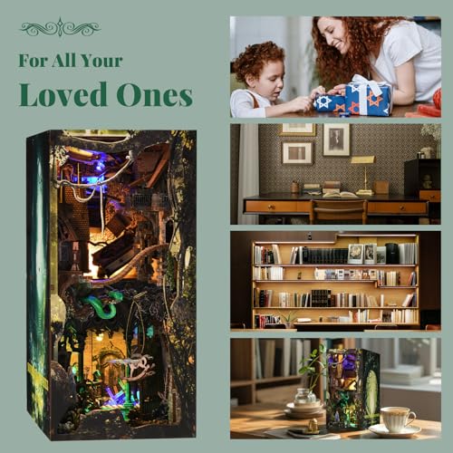 MiniCity DIY Book Nook Kit, DIY Miniature Dollhouse with Lights for Adults and Teens (Down The Rabbit-Hole Alice in Wonderland) - style: Down The Rabbit-Hole Alice in Wonderland