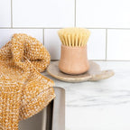 Creative Co-Op Hand-Carved Marble Dish with Handle, Beige - color: Beige, size: 5" x 4"