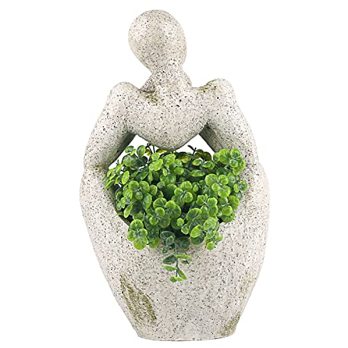 Large Planters for Outdoor Indoor Plants Head Face Planter Pot Unique Succulent Planters Flower Vase with Drainage Hole Thinker - color: Man