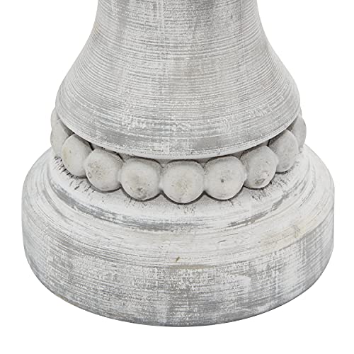 Deco 79 Wood Solid Candle Holder, Set of 3 12", 9", 7"H, Gray - color: Gray, size: S/3 12", 9", 7"H