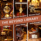 CCCDF DIY Book Nook Kit, DIY Miniature Dollhouse Booknook Kit, 3D Wooden Puzzle Bookend Bookshelf Insert Decor with LED Light for Teens and Adults (Beyond Library) - style: Beyond Library