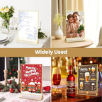 Acrylic Sign Holder 8.5X11 Gold Frames Double-Sided Gold Picture Frames for Flyer Holder Menu Holder Wedding Table Number Holder Christmas Photo Frame with Removable Sticky Dots -6 Pack