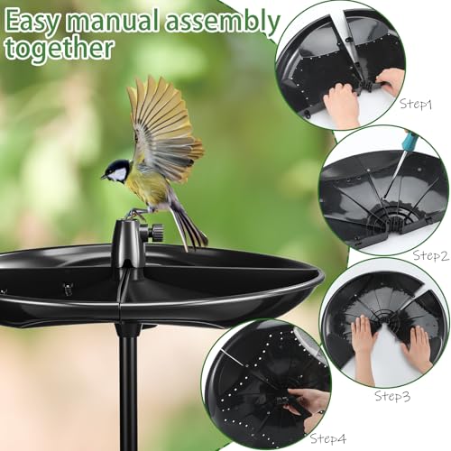 Geelin 21'' Plastic Bird Seed Catcher Tray for 1'' Outdoor Pole Feeders, Removable Bird Seed Catcher Tray for Hummingbird Bee Feeders Outdoors, Backyard, Garden, Not Included Pole