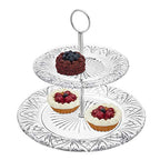 Godinger 2-Tier Platter Tray Server, Serving Stand, Cake Stand for Desserts, Appetizers & Snacks, Dublin Crystal Collection - size: 10.8"