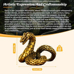 100% Solid Brass Dragon-Snake Hybrid Sculpture - Handcrafted Mythical Creature Statue, Heavyweight Fantasy Art Decor, Premium Office & Library Collectible, Power Symbol Gift for Mythology Lovers - style: Dragon Snake