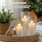 12 Pcs Wedding Pillar Candles and Ribbed Glass Candle Holder Vases Tall Cylinder Holders for Pillar Candle Clear Ribbed Bud Vase for Wedding Table Centerpiece, Total 6 Sets