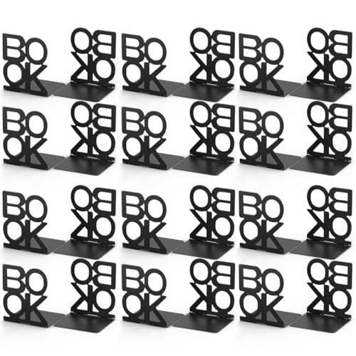 Book Ends,Bulk 12 Pair Bookends Folding Book Ends Metal Bookend (12 Pair) - size: 12 Pair