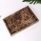Natural Marble Storage Vanity Tray, Cosmetics Jewelery Tray, Kitchen Organizer, Coffee Table Tray (Coffee Net, 11.8L x 7.87W x 1.18H) - color: Coffee Net